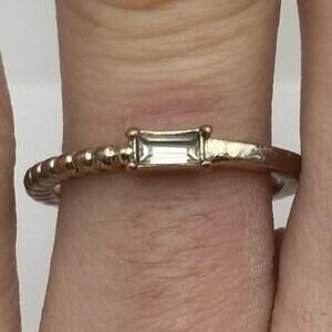 Stunning Silver Baguette Cut Ring